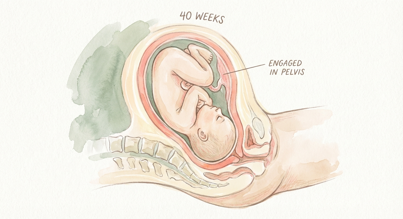 Baby positioned for birth at 40 weeks