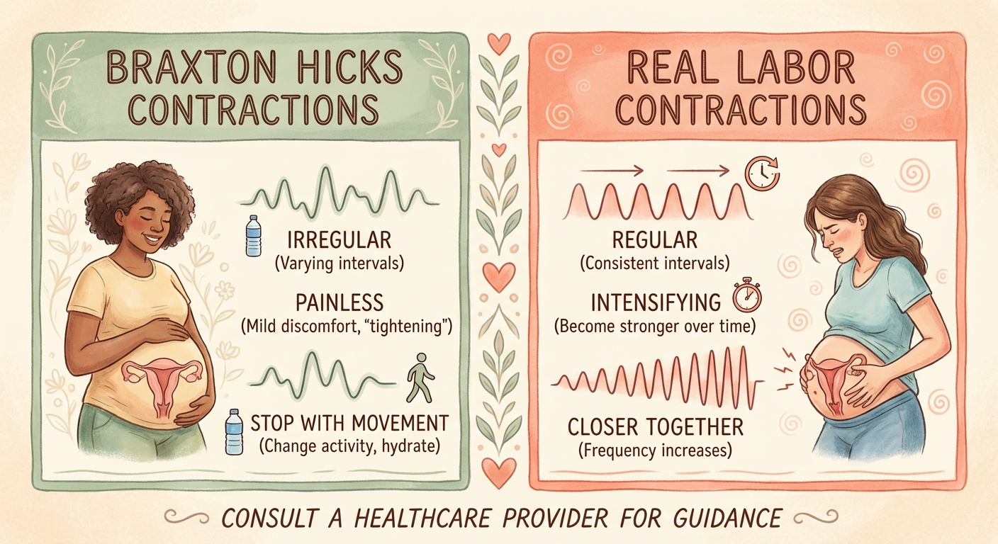 Braxton Hicks vs real labor contractions comparison