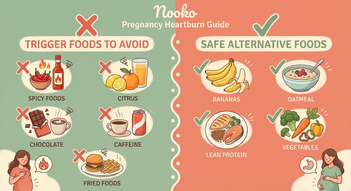 Foods to avoid and eat for pregnancy heartburn